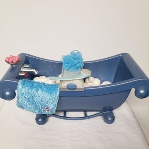 American Girl Blue Bathtub Set